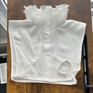 Elegant White Ruffled Collar Top
